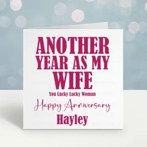 Personalised Funny Anniversary Card for Wife