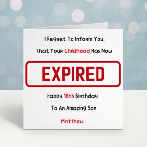 Personalised 18th Birthday Card
