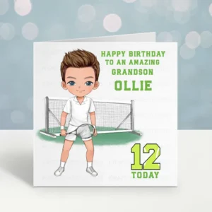 Personalised Tennis Birthday Card