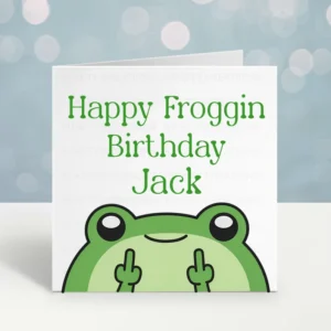 Personalised Rude Frog Birthday Card