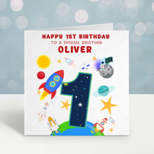 Personalised Space Birthday Card
