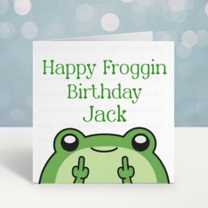Personalised Happy Froggin' Birthday Card – Funny Frog Card