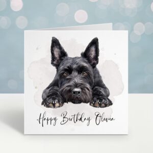 Personalised Scottish Terrier Birthday Card – Scottie Dog Card