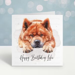 Personalised Chow Chow Birthday Card