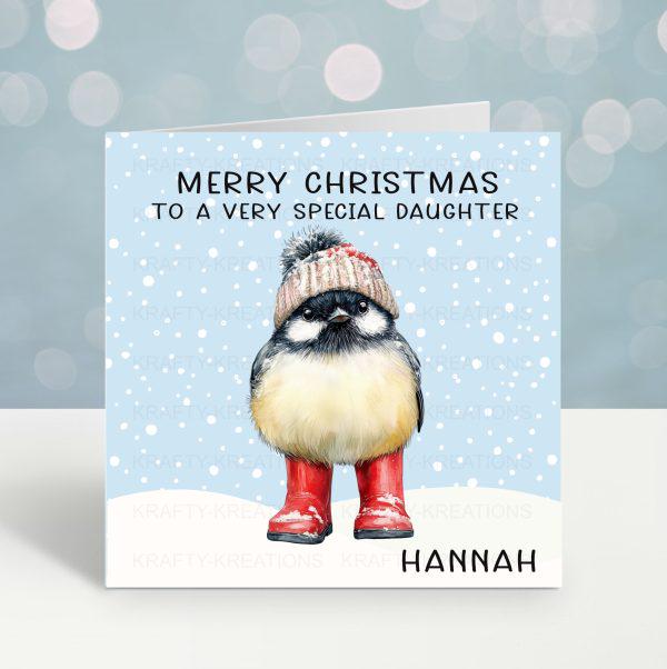 Personalised Blue Tit Christmas Card