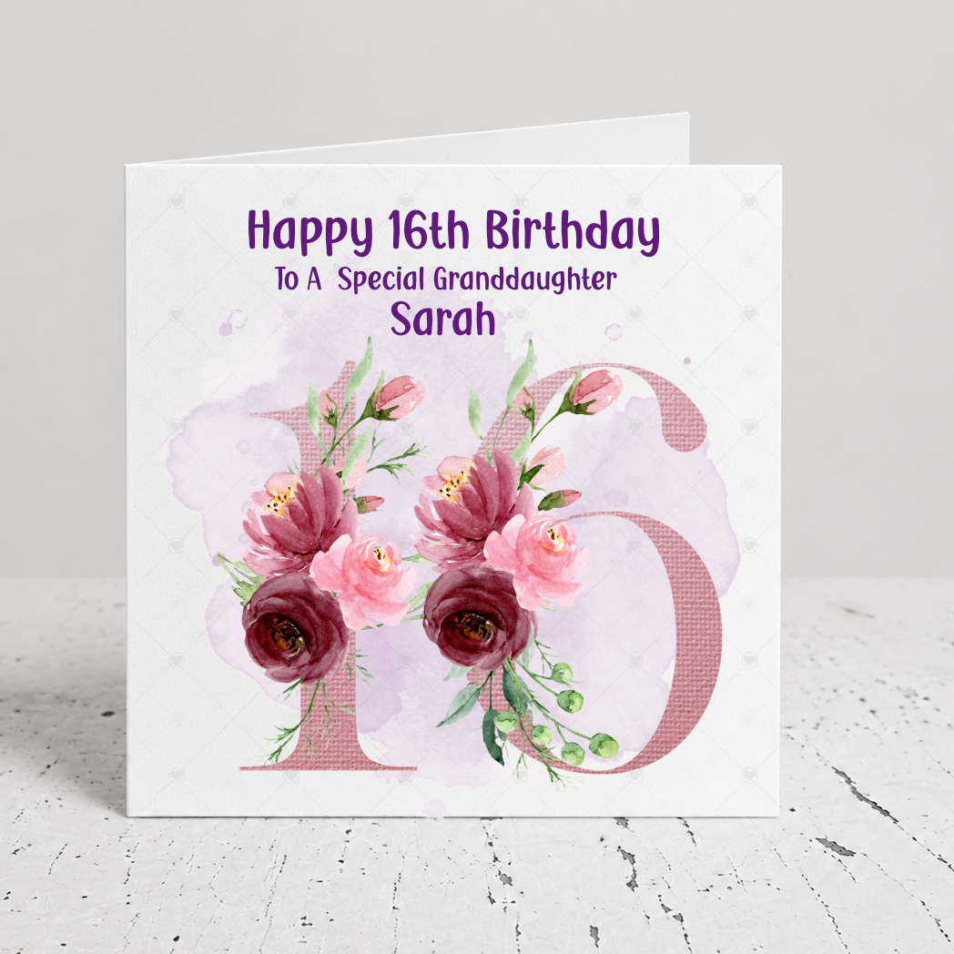 Personalised 16th Birthday Card