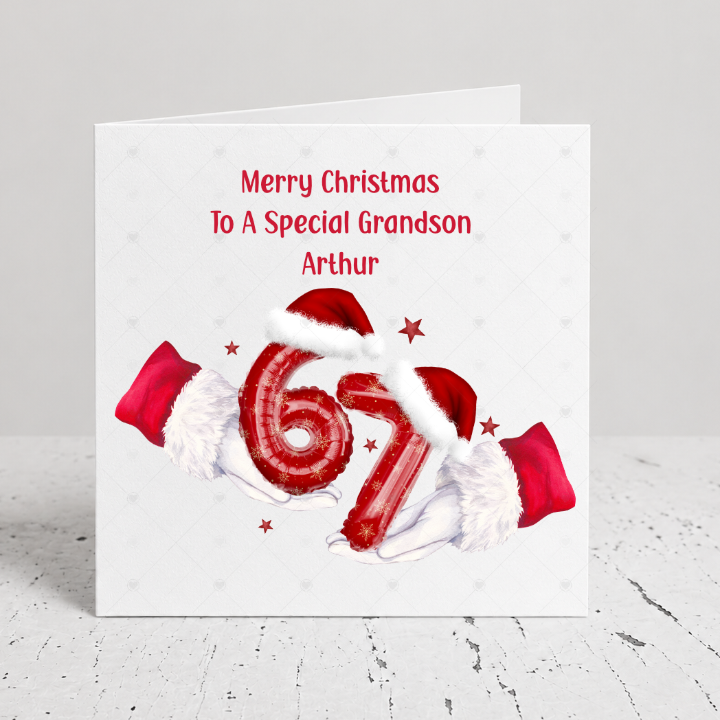 Personalised 6 7 Christmas Card