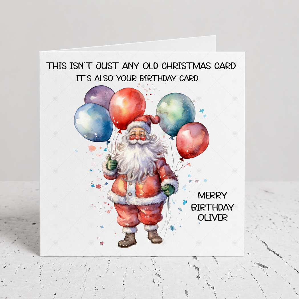 Personalised Christmas Birthday Combined Card