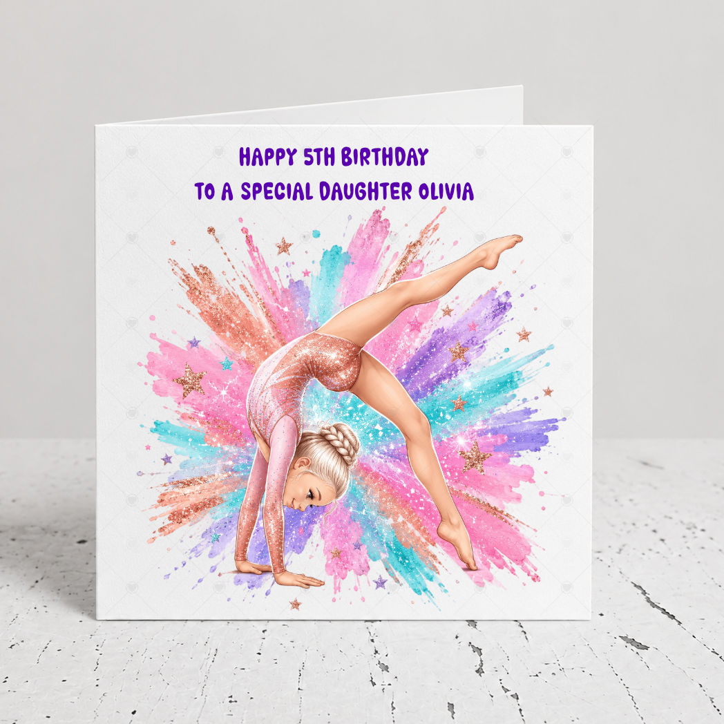 Personalised Gymnastics Birthday Card | Handstand