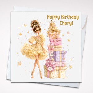 Personalised Birthday Card for Her – Glamorous Lady & Gifts