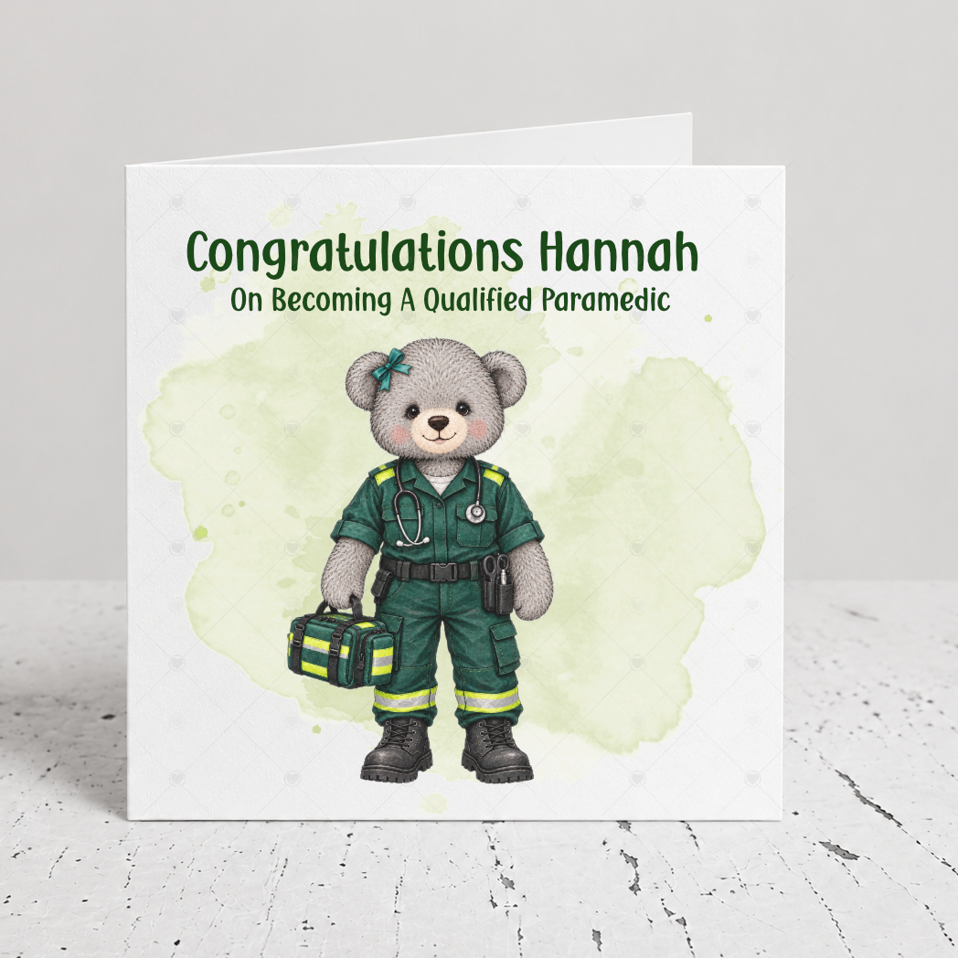 Personalised Paramedic Congratulations CardBirthday Card