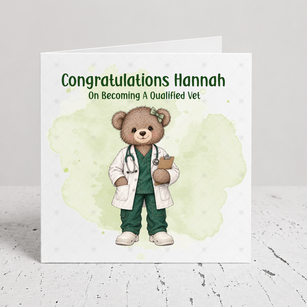 Personalised Vet Congratulations Card