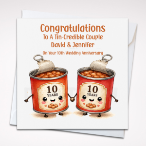 Personalised 10th Wedding Anniversary Card
