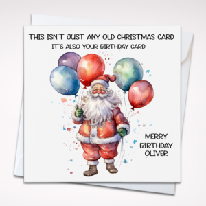 Personalised Christmas Birthday Combined Card
