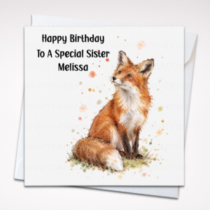 Personalised Fox Birthday Card