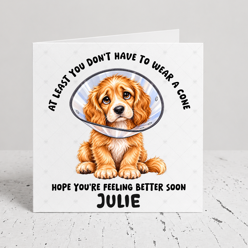 Personalised Funny Dog Get Well Soon Card