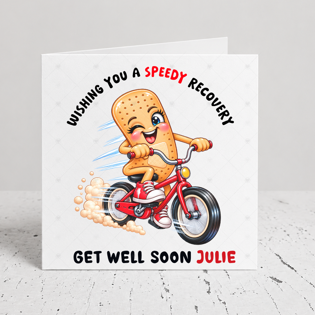 Personalised Speedy Recovery Get Well Soon Card