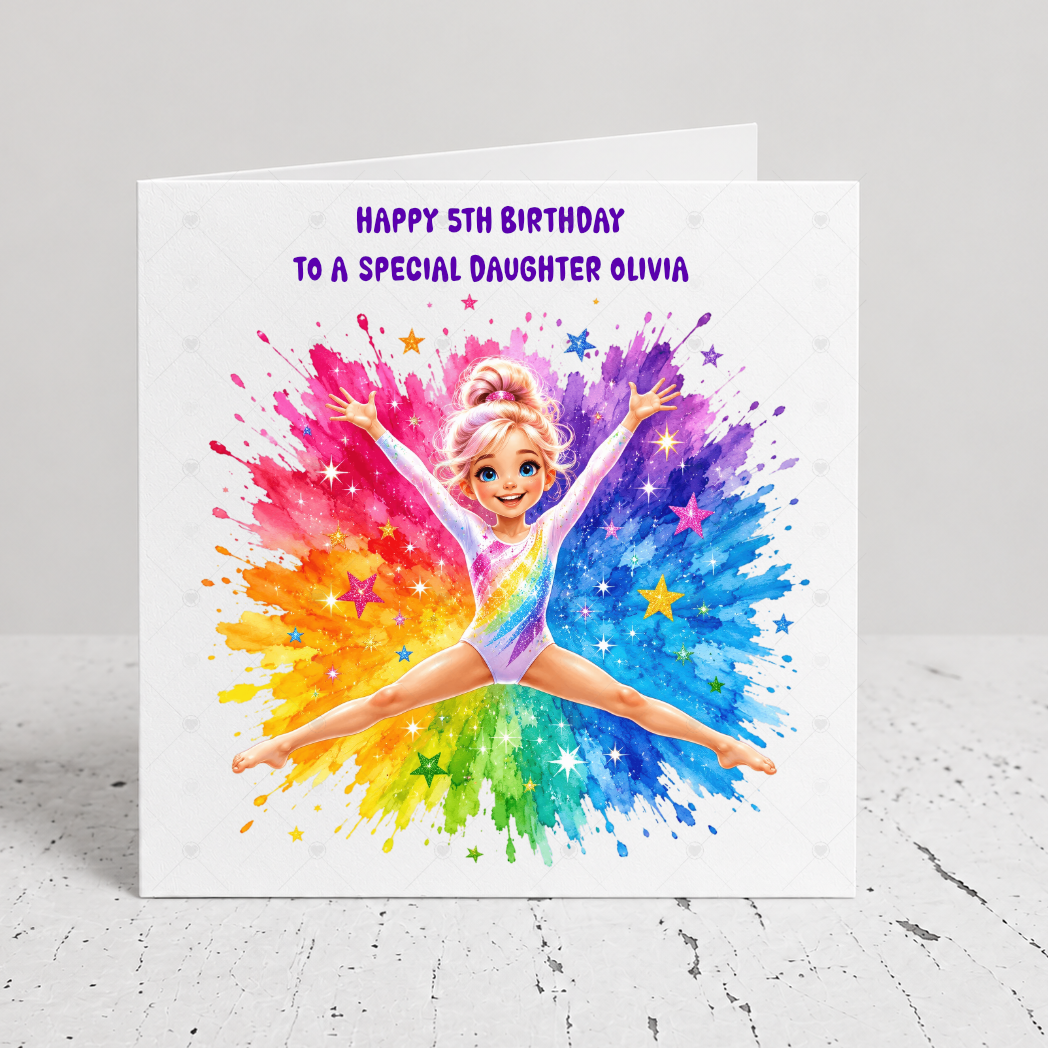 Personalised Gymnastics Birthday Card | Star Jump