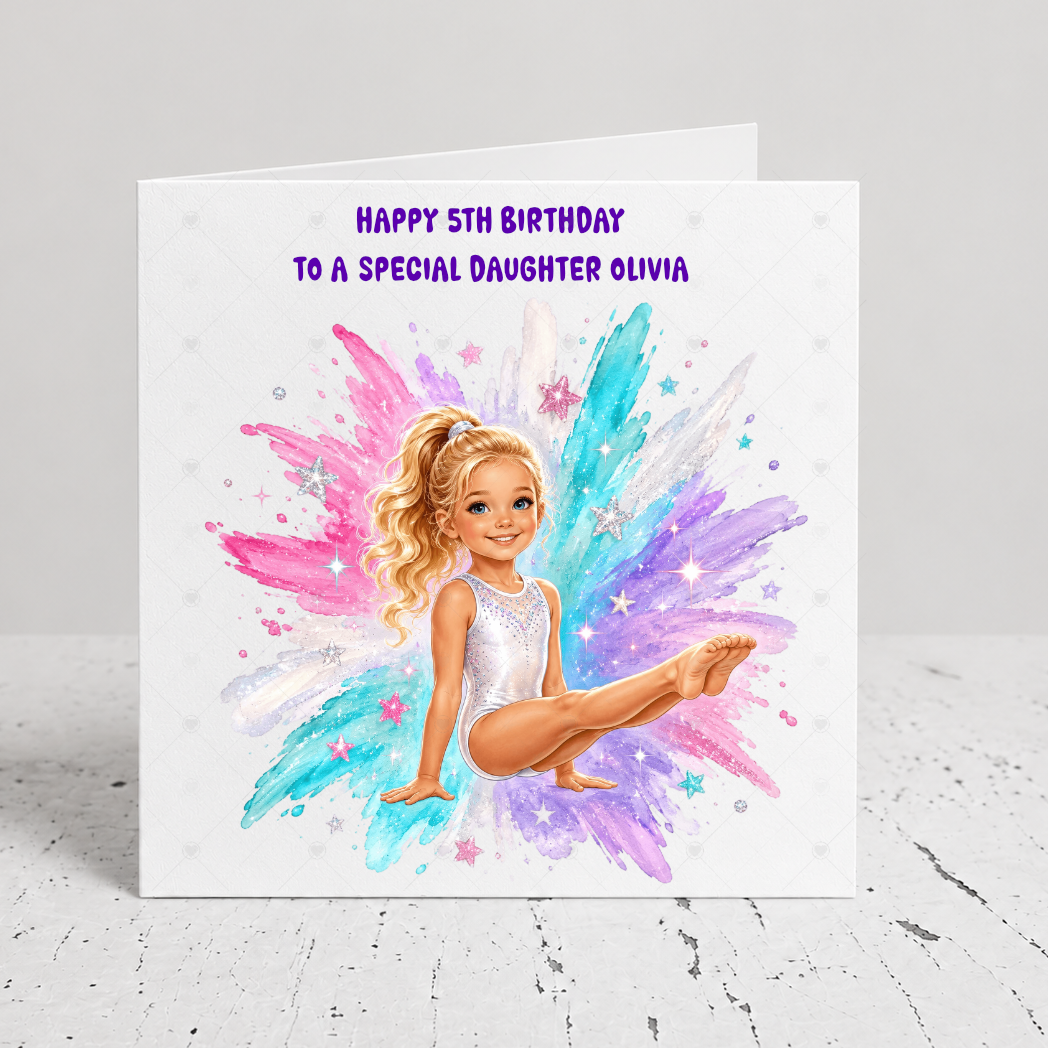 Personalised Gymnastics Birthday Card | L-Sit Balance
