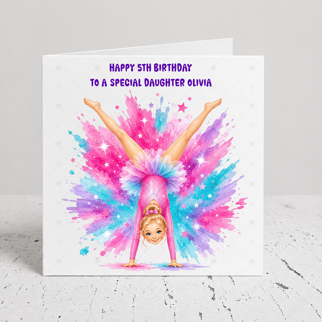 Personalised Gymnastics Birthday Card | Handstand