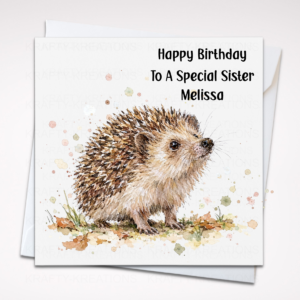 Personalised Hedgehog Birthday Card