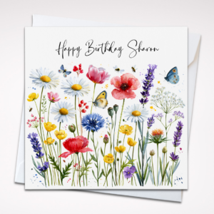 Personalised Wildflower Birthday Card